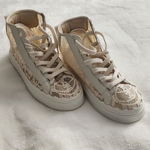 CHLOE  Lauren Womens Lace High Top Casual And Fashion Shoes